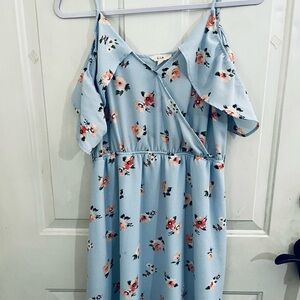 Floral Blue Midi Dress